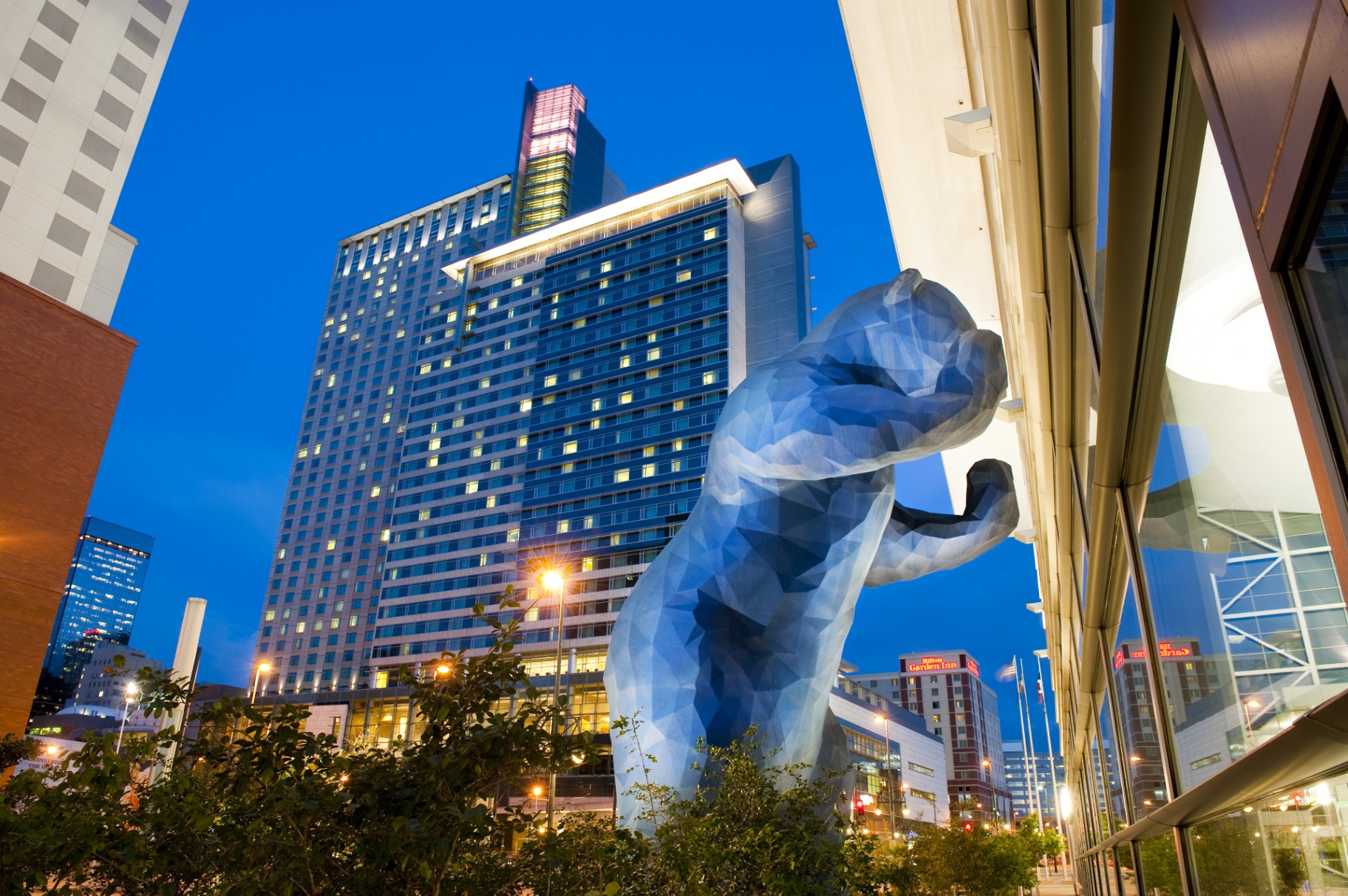 The Big Blue Bear sculpture at the Denver Convention Center