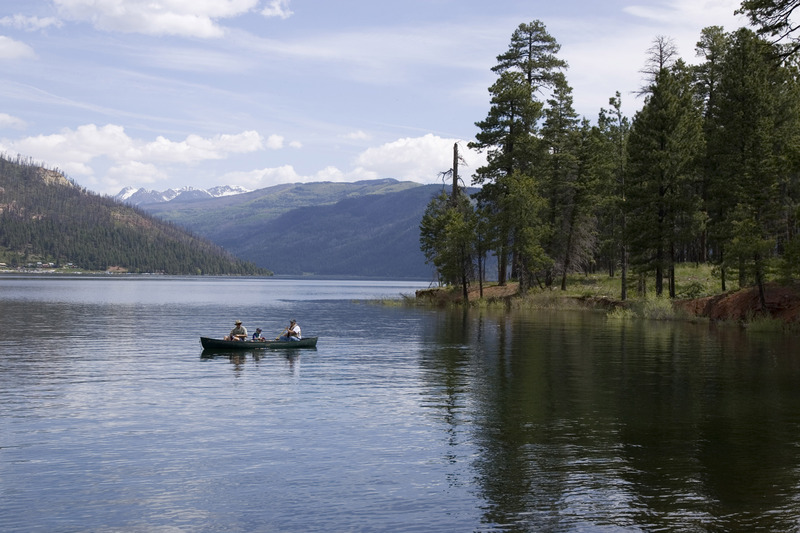 Canoeing on a Colorado mountain lake