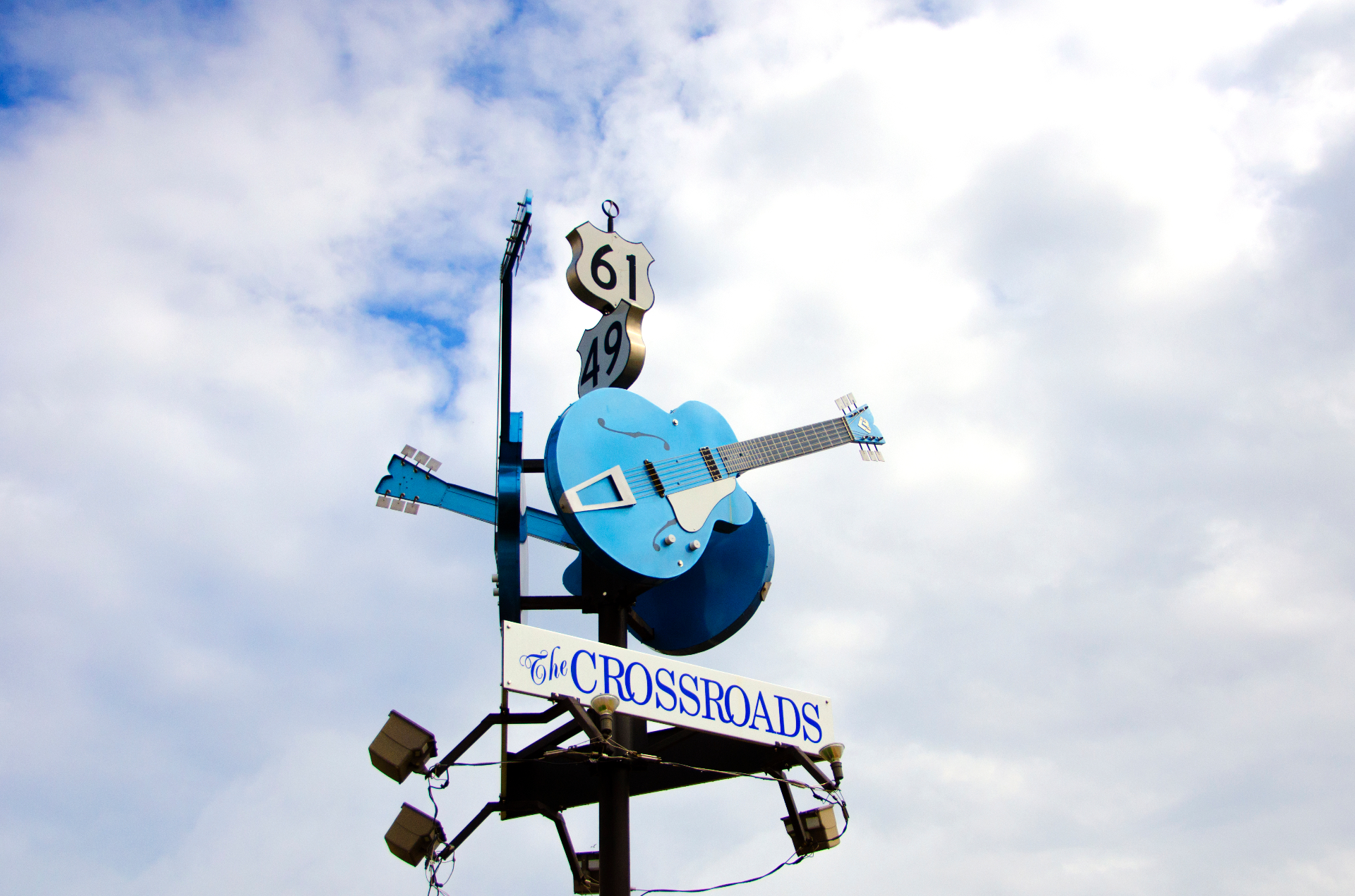 The Crossroads sign, Highways 61 & 49 in Clarksdale