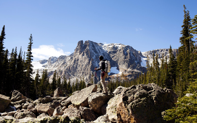 Hiker in Rocky Mountain National Park
