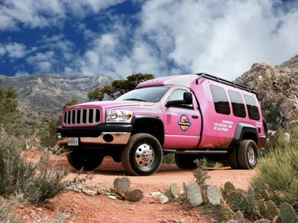 Pink Adventure Tour jeep at Red Rock Canyon