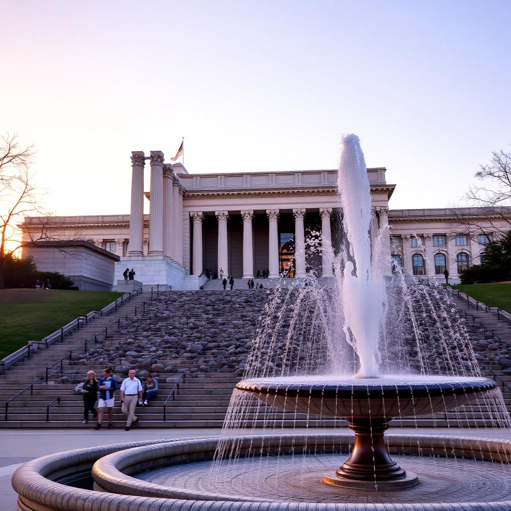 The Philadelphia Museum of Art and the Rocky Steps at sunrise